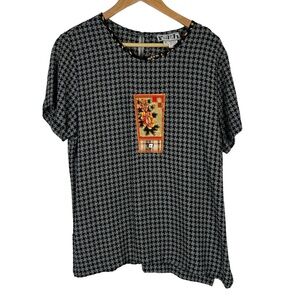 Faith Womens Blouse Size M Multi-Color‎ Embroidered Floral Beaded Artsy Bohemian